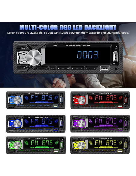 Receptor de Audio para Coche AMprime A3100US5 Bluetooth MP3