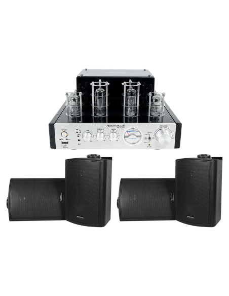 Amplificador de Válvulas Rockville BluTube + 2 Altavoces 5.25"