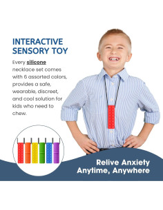 Collares Masticables Sensoriales Silicona Grado Alimenticio Multicolor 2