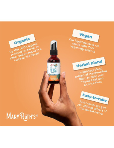 Spray Orgánico para la Garganta MaryRuth 30 ml | 4 Hierbas