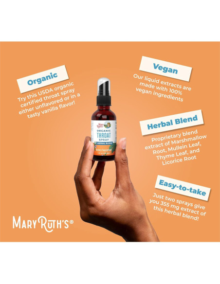 Spray Orgánico para la Garganta MaryRuth 30 ml | 4 Hierbas