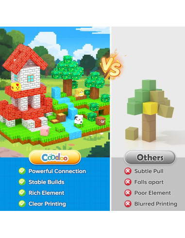 150 Bloques Magnéticos Coodoo Set Bosque Juguetes STEM 3+