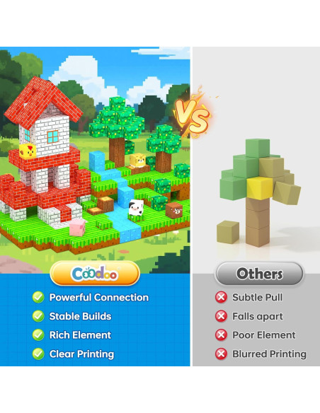 150 Bloques Magnéticos Coodoo Set Bosque Juguetes STEM 3+