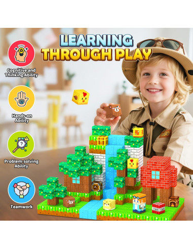 150 Bloques Magnéticos Coodoo Set Bosque Juguetes STEM 3+