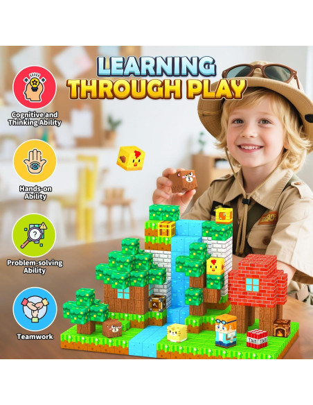 150 Bloques Magnéticos Coodoo Set Bosque Juguetes STEM 3+