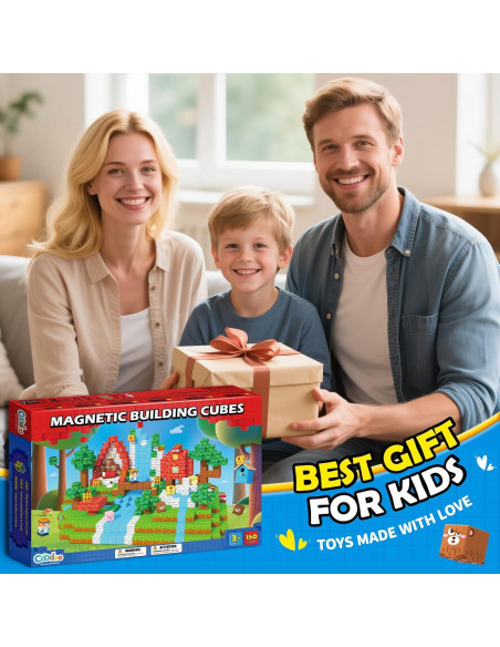 150 Bloques Magnéticos Coodoo Set Bosque Juguetes STEM 3+