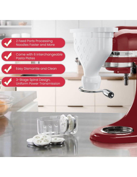 Accesorio de Pasta Kainasch para Batidora KitchenAid 6 Discos