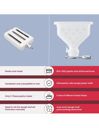 Accesorio de Pasta Kainasch para Batidora KitchenAid 6 Discos