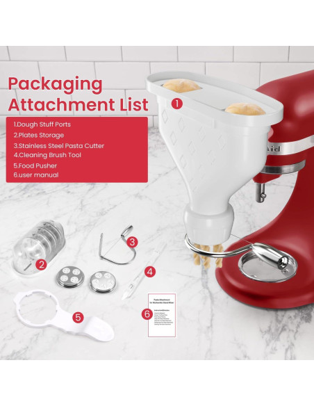 Accesorio de Pasta Kainasch para Batidora KitchenAid 6 Discos