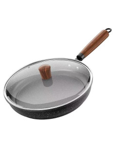 Sartén Antiadherente FJPTFENG 33 cm con Tapa de Vidrio