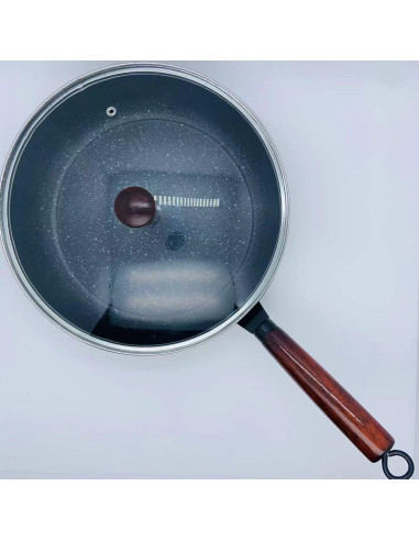 Sartén Antiadherente FJPTFENG 33 cm con Tapa de Vidrio