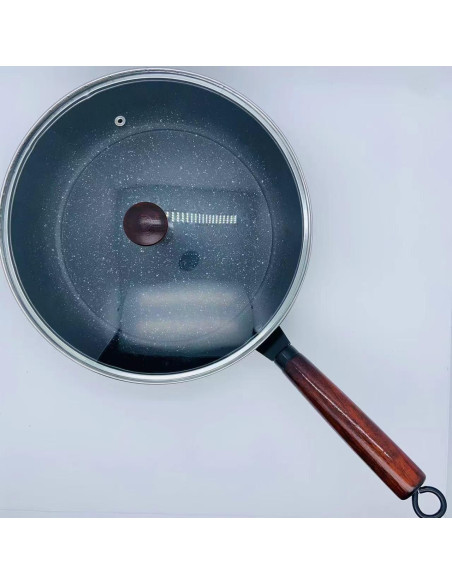 Sartén Antiadherente FJPTFENG 33 cm con Tapa de Vidrio