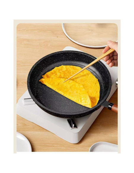 Sartén Antiadherente FJPTFENG 33 cm con Tapa de Vidrio