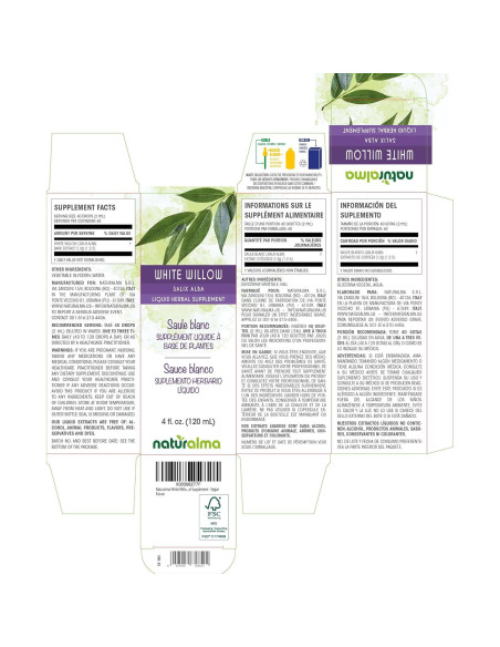 Tinte de corteza de sauce blanco Naturalma 120 ml - Suplemento herbal