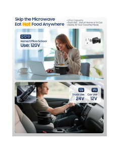 Caja de Almuerzo Eléctrica CHEFSPOT 1.1L Portátil 12V/120V 2