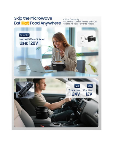 Caja de Almuerzo Eléctrica CHEFSPOT 1.1L Portátil 12V/120V