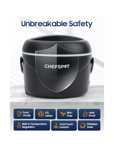Caja de Almuerzo Eléctrica CHEFSPOT 1.1L Portátil 12V/120V