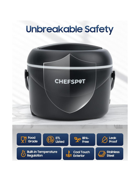 Caja de Almuerzo Eléctrica CHEFSPOT 1.1L Portátil 12V/120V