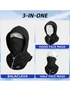 Máscara Balaclava UV 50+ Negra Grande Unisex para Ciclismo 2