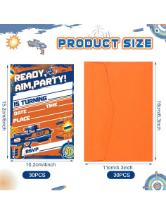 Invitaciones de Guerra de Dardos MSNOR - 30 Paquetes con Sobres 2