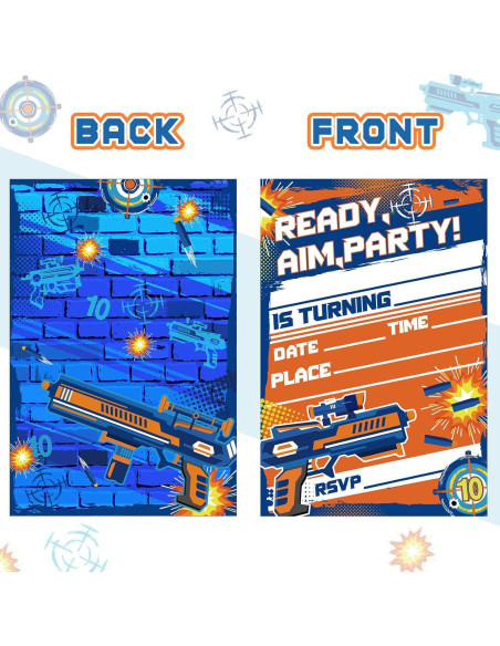 Invitaciones de Guerra de Dardos MSNOR - 30 Paquetes con Sobres