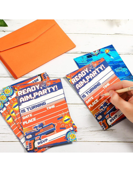 Invitaciones de Guerra de Dardos MSNOR - 30 Paquetes con Sobres