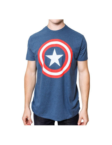 Camiseta de Capitán América Marvel para hombres - Indigo Heather