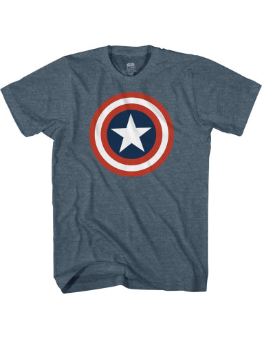 Camiseta de Capitán América Marvel para hombres - Indigo Heather