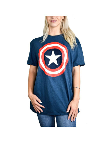 Camiseta de Capitán América Marvel para hombres - Indigo Heather