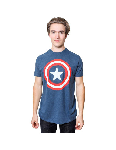Camiseta de Capitán América Marvel para hombres - Indigo Heather
