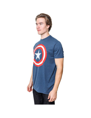 Camiseta de Capitán América Marvel para hombres - Indigo Heather