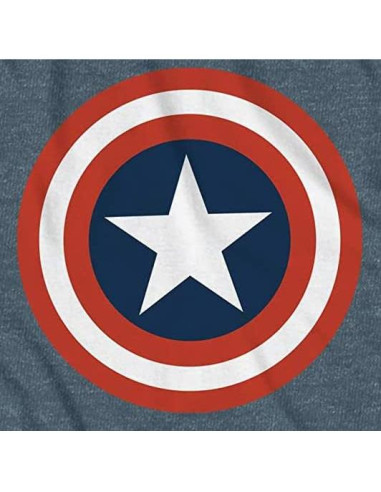 Camiseta de Capitán América Marvel para hombres - Indigo Heather