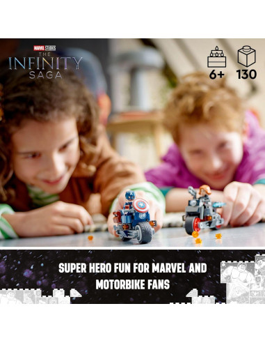 LEGO Marvel Motocicletas Viuda Negra y Capitán América 76260
