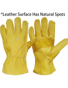 Guantes de trabajo de cuero de vaca - 3 pares, resistentes y duraderos 2