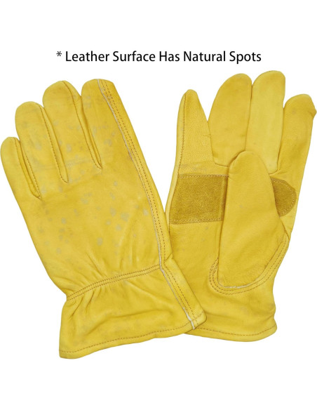 Guantes de trabajo de cuero de vaca - 3 pares, resistentes y duraderos