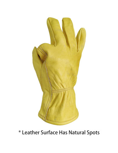 Guantes de trabajo de cuero de vaca - 3 pares, resistentes y duraderos
