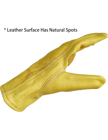 Guantes de trabajo de cuero de vaca - 3 pares, resistentes y duraderos