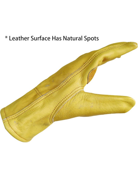 Guantes de trabajo de cuero de vaca - 3 pares, resistentes y duraderos