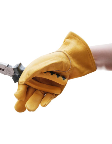 Guantes de trabajo de cuero de vaca - 3 pares, resistentes y duraderos