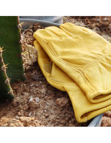 Guantes de trabajo de cuero de vaca - 3 pares, resistentes y duraderos