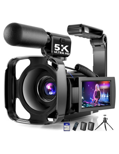 Cámara de Video 5K BREGOO con Pantalla Táctil 3" y Zoom 16X