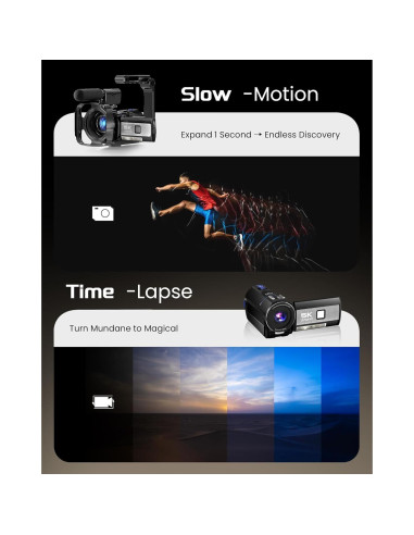 Cámara de Video 5K BREGOO con Pantalla Táctil 3" y Zoom 16X