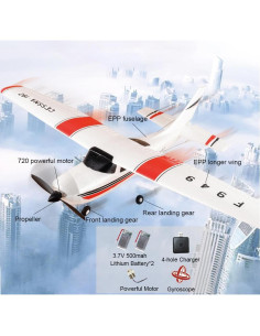 Avión RC F949 EPP 50cm 3 Canales 2.4GHz con 2 Baterías 2