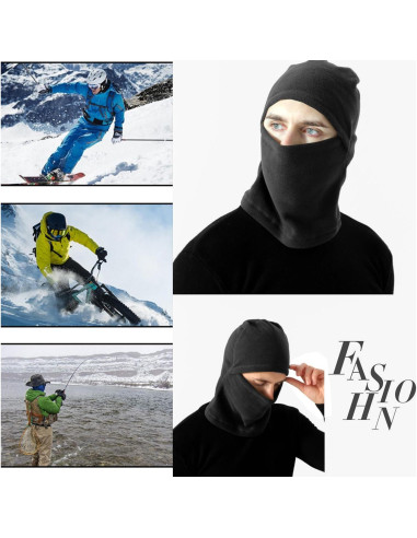 Pasamontañas Térmico Forro Polar Unisex Negro-Gris