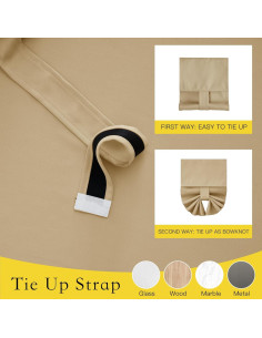 Cortina Opaca para Puerta NICETOWN 20x91 cm Beige Biscotti 2