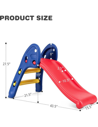 Tobogán Plegable Fireflowery para Niños 110.5x39.4cm