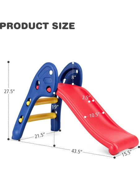 Tobogán Plegable Fireflowery para Niños 110.5x39.4cm
