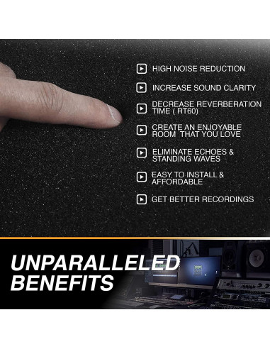 Paquete de 52 Paneles Acústicos Audiosoul 30x30 cm Carbón