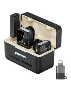 Micrófono Lavalier Inalámbrico KUKIHO DX12 80h Batería 50m Rango