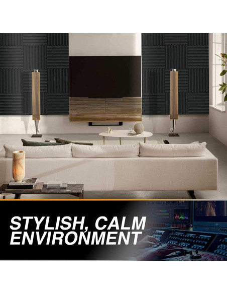 Paquete de 52 Paneles Acústicos Audiosoul 30x30 cm Carbón